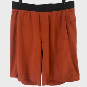 Lululemon Pull-On Athletic Shorts Orange Men's Large Casual Stretch Activewear
